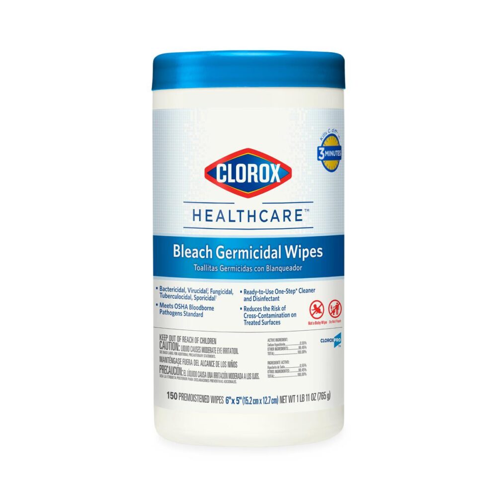 Clorox Healthcare® Bleach Germicidal Wipes, 150 ct, 6/pk