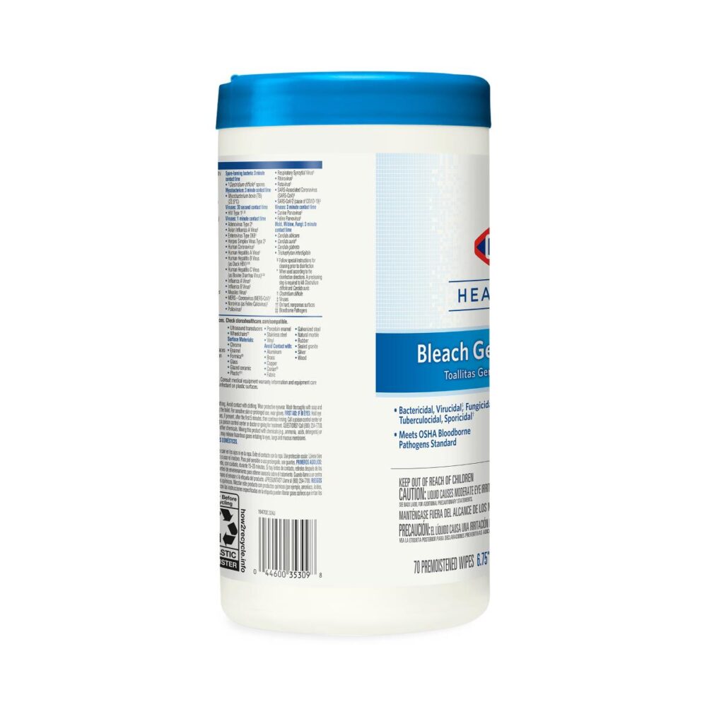 Clorox Healthcare® Bleach Germicidal Wipes, 70 ct, 6/pk - Image 2