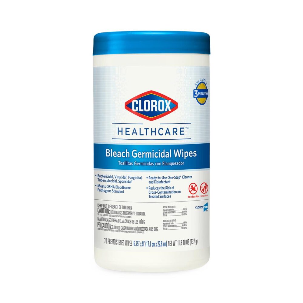 Clorox Healthcare® Bleach Germicidal Wipes, 70 ct, 6/pk