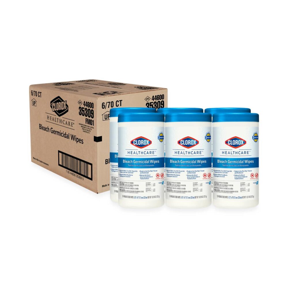 Clorox Healthcare® Bleach Germicidal Wipes, 70 ct, 6/pk - Image 6