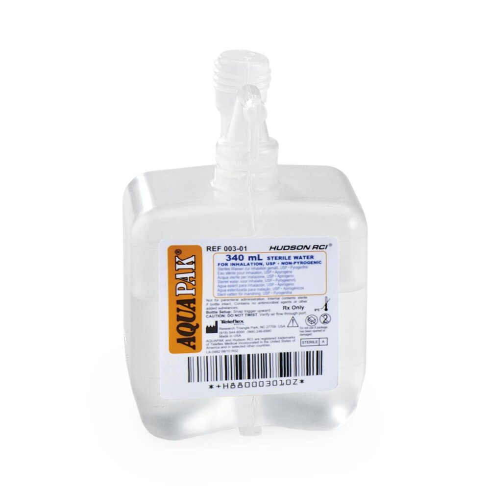 AquaPak Bubble Prefilled Humidifier with 340 mL Sterile Water, Snap-Off Trigger Design, No Adapter, For Use with HUD00040