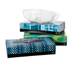 Premium Paper Facial Tissue, 8" x 8.3", 2-Ply, Flat Box, 100 Sheets/bx