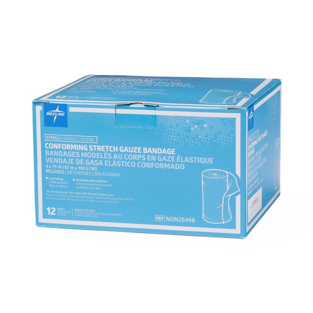 Sterile Conforming Gauze Bandage, 4" x 75", 12/BX - Image 3