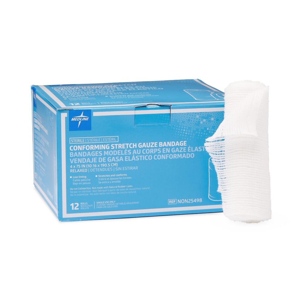 Sterile Conforming Gauze Bandage, 4" x 75", 12/BX