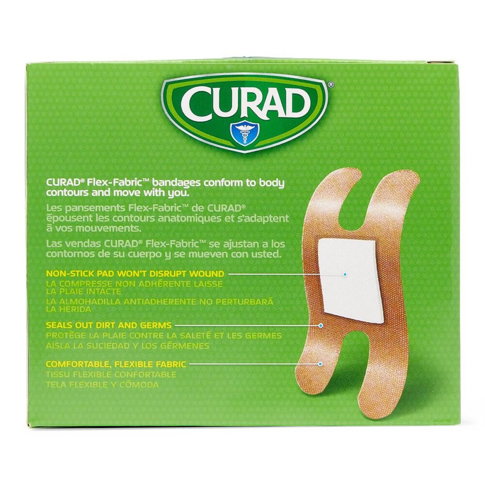 CURAD Flex-Fabric Adhesive Bandages, 1-1/2" x 3", for Knuckles, 100/Bx - Image 3