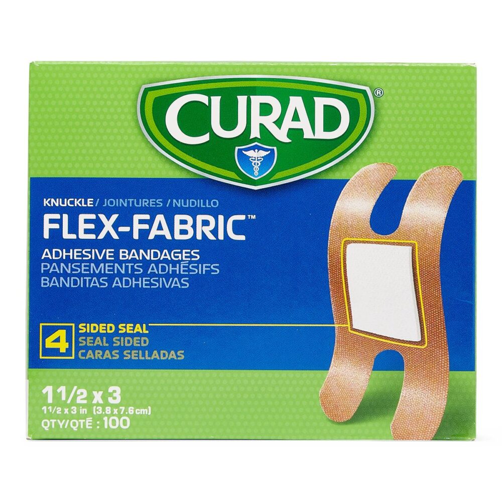 CURAD Flex-Fabric Adhesive Bandages, 1-1/2" x 3", for Knuckles, 100/Bx - Image 4