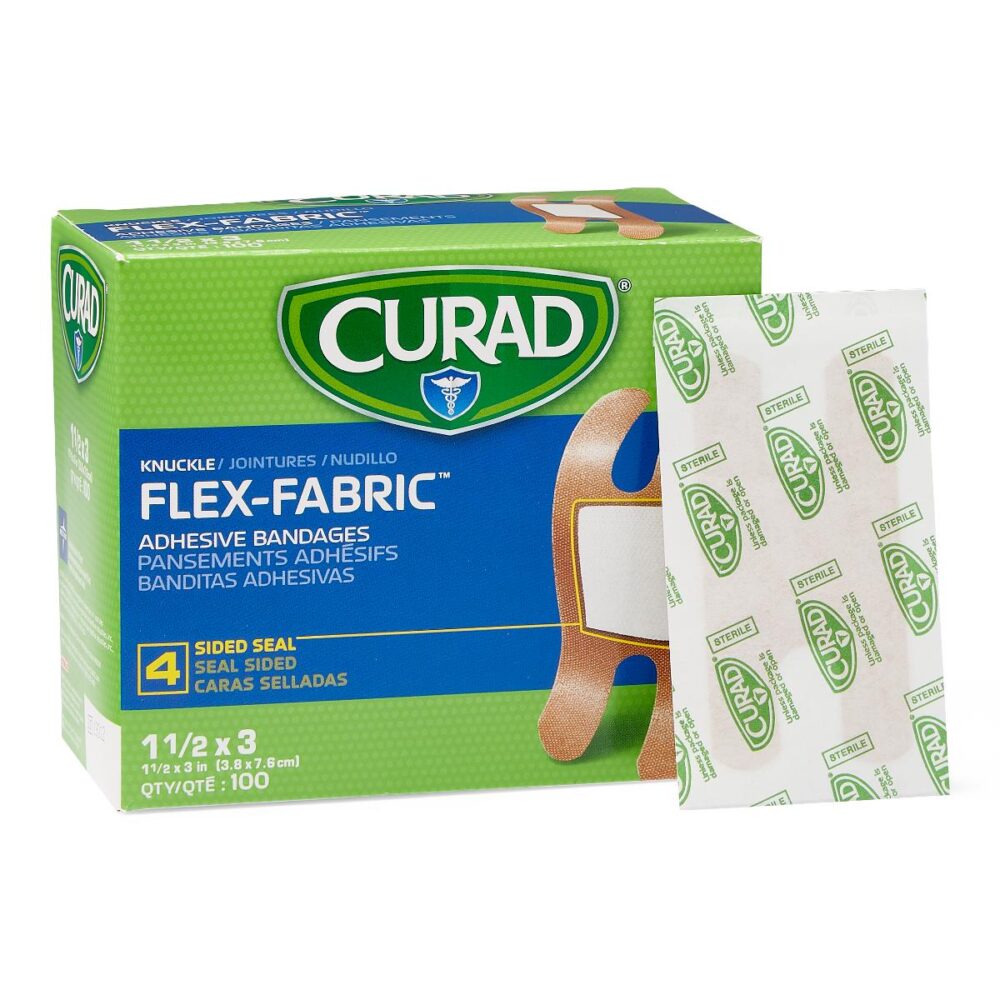 CURAD Flex-Fabric Adhesive Bandages, 1-1/2" x 3", for Knuckles, 100/Bx - Image 6