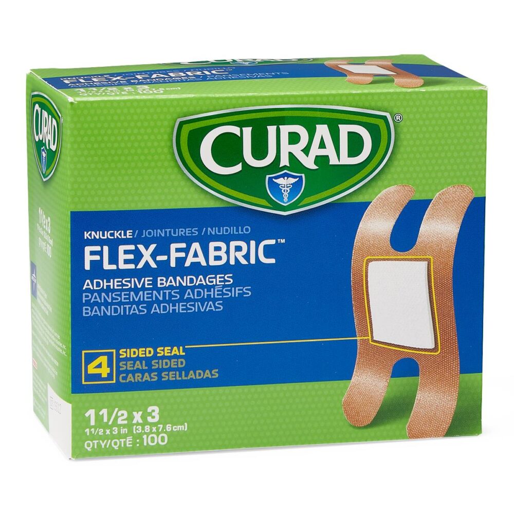 CURAD Flex-Fabric Adhesive Bandages, 1-1/2" x 3", for Knuckles, 100/Bx - Image 7