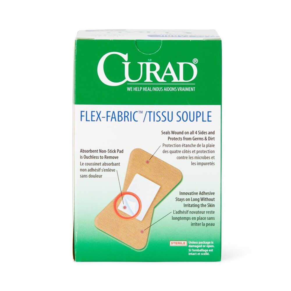 CURAD Flex-Fabric Adhesive Bandages, 1-3/4" x 2", for Fingertips, 100/Bx - Image 2