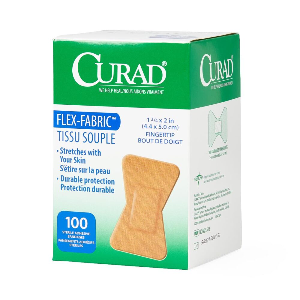 CURAD Flex-Fabric Adhesive Bandages, 1-3/4" x 2", for Fingertips, 100/Bx - Image 3