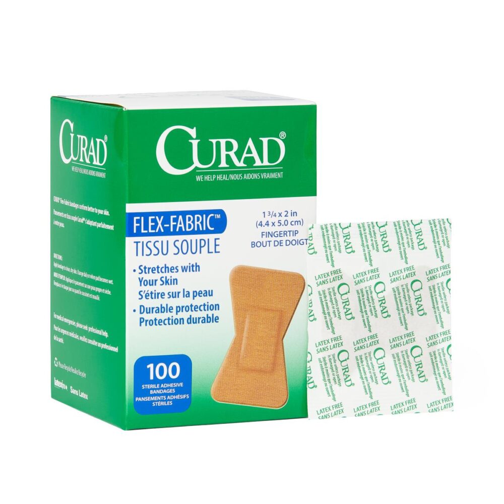 CURAD Flex-Fabric Adhesive Bandages, 1-3/4" x 2", for Fingertips, 100/Bx - Image 5