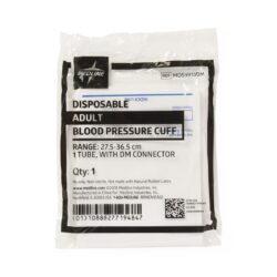 Disposable Soft Cloth 1-Tube Blood Pressure Cuff with Screw Connector, Adult