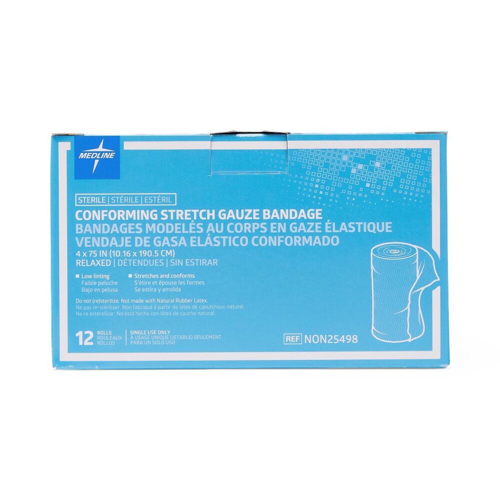 Sterile Conforming Gauze Bandage, 4" x 75", 12/BX - Image 2