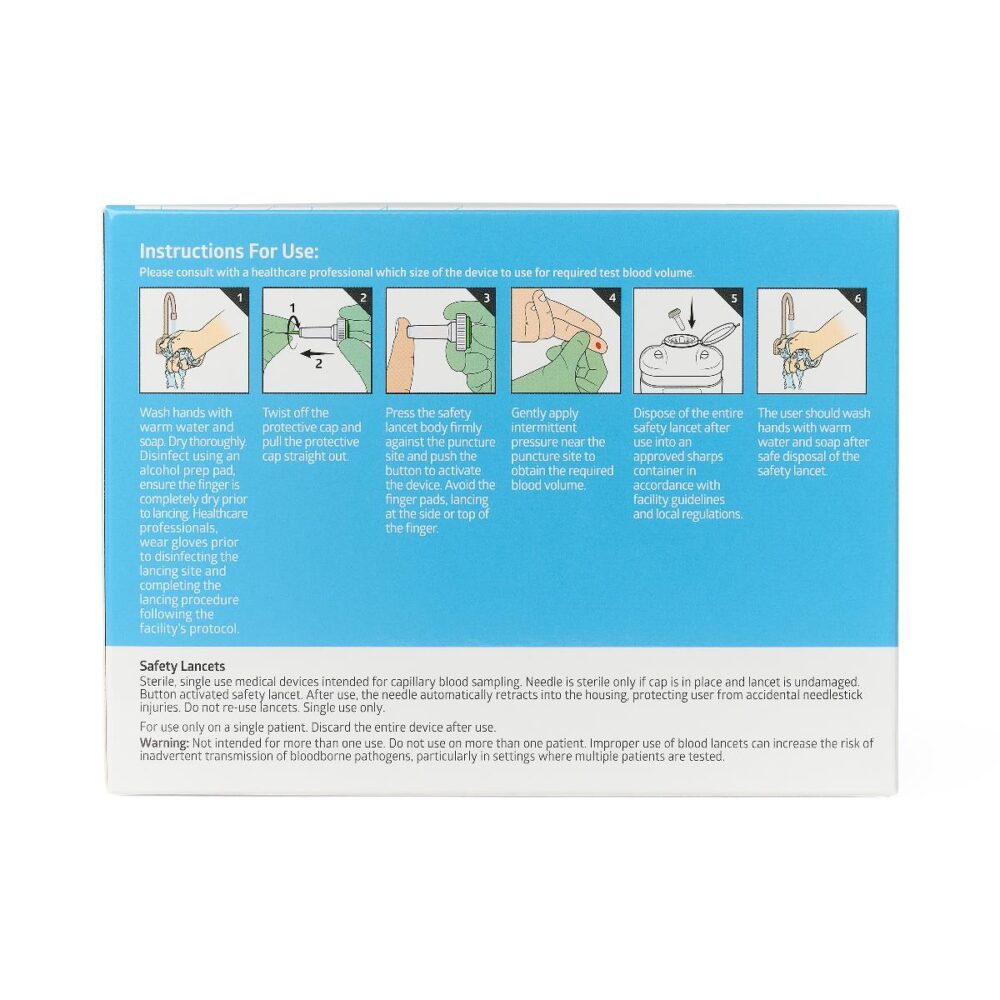 Sterile Safety Lancet with Push-Button Activation, 21G x 1.8 mm - Image 3
