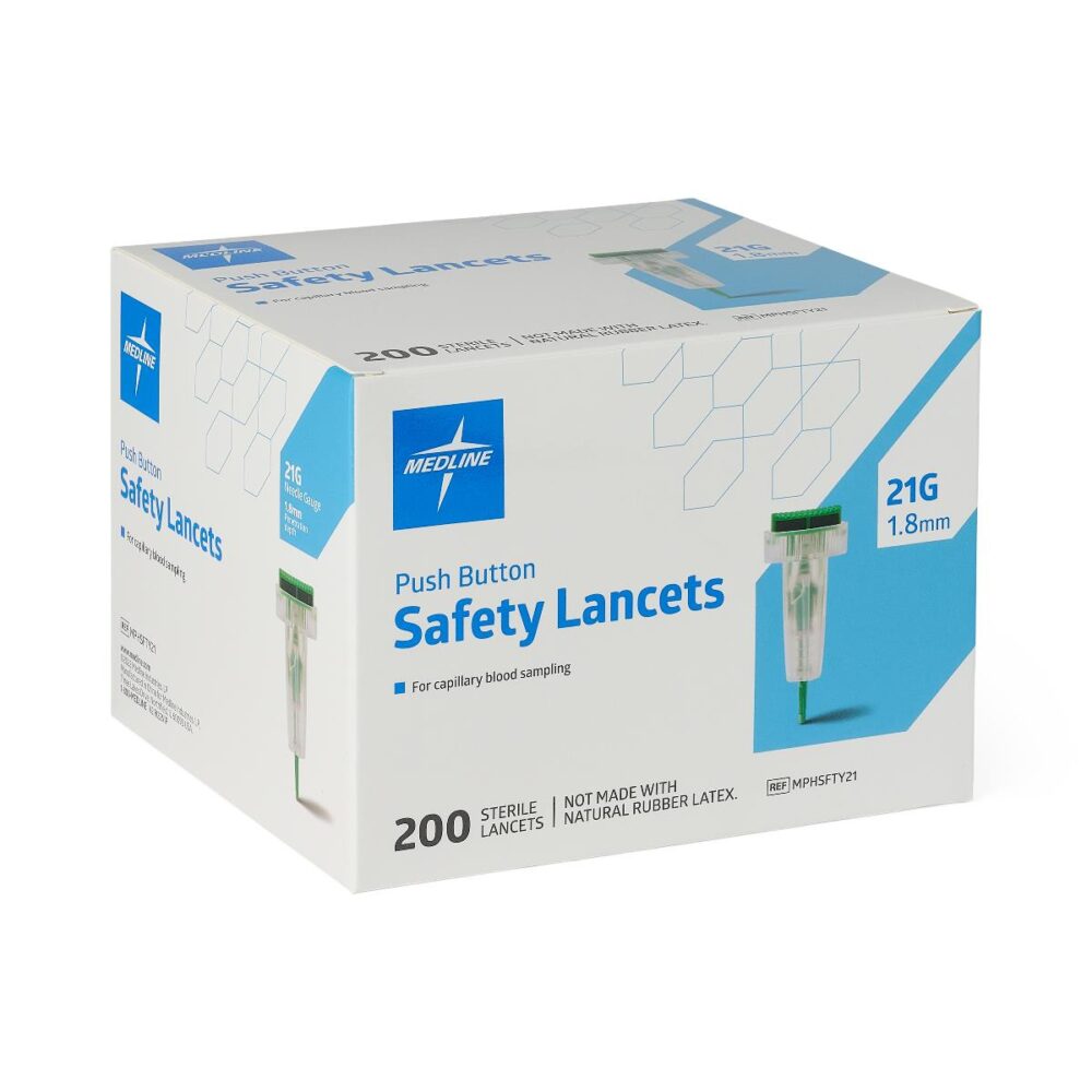 Sterile Safety Lancet with Push-Button Activation, 21G x 1.8 mm - Image 2