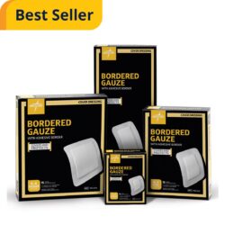 Sterile Bordered Gauze Adhesive Island Wound Dressing, 4" x 4" with 2.5" x 2.5" Pad