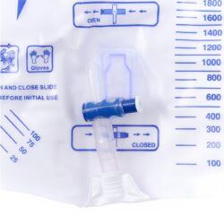 Urinary Drain Bag with Anti-Reflux Device and Metal-Free Slide-Tap Drainage Port, 2,000 mL - Image 4