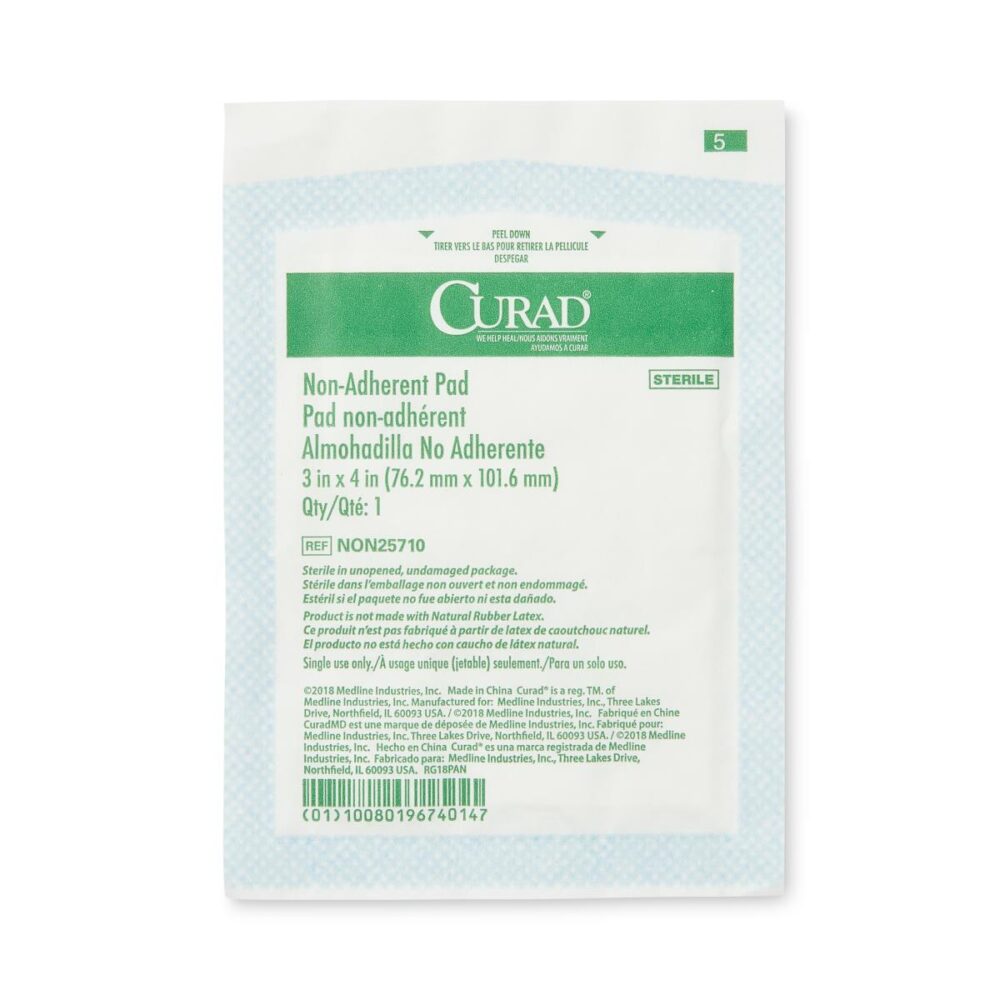 CURAD Non-Adherent Dressing Pad, Sterile, 3" x 4"