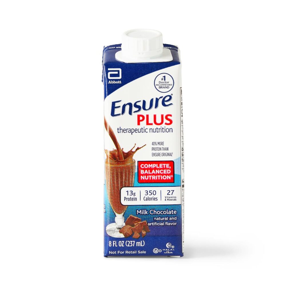 Ensure Plus Therapeutic Nutrition Shake, Milk Chocolate, 8 fl. oz. Reclosable Carton