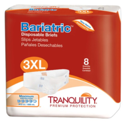 Tranquility Bariatric Incontinence Briefs, Disposable, Size 3XL, 32/CS
