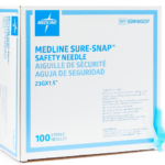 Sure-Snap Hypodermic Safety Needle, 23G x 1-1/2", 100/BX