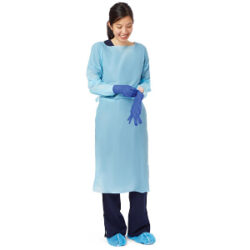 Standard Polyethylene Gowns with Thumb Loop, Blue, Size Regular 75/CS