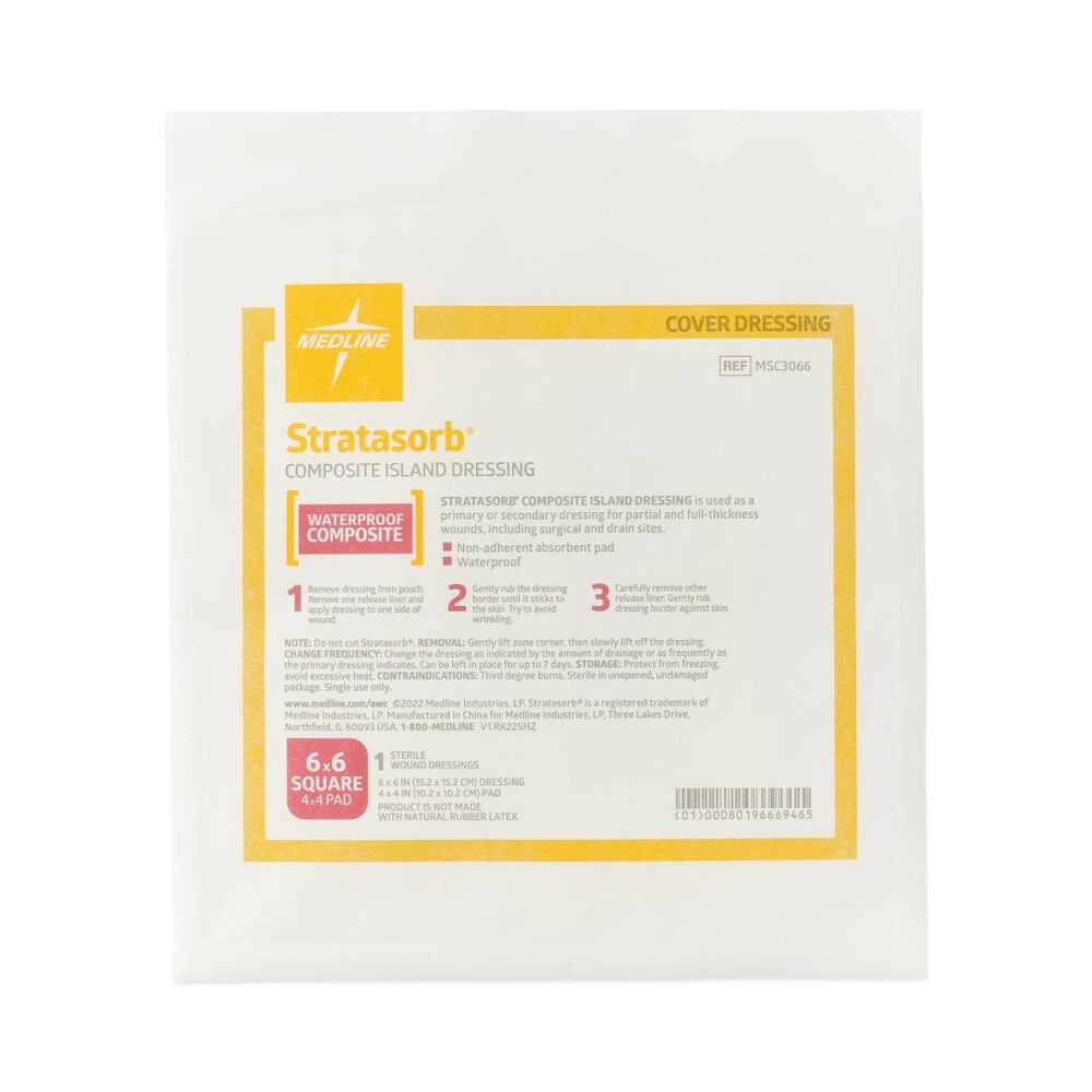 Stratasorb Composite Adhesive Island Wound Dressings, 6" x 6" 10/BX - Image 3