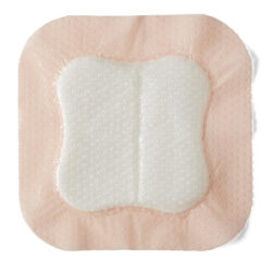 Optifoam Gentle Silicone-Faced Foam Dressing with Liquitrap Super Absorbent Core in Educational Packaging, 4" x 4" 100/CS - Image 5